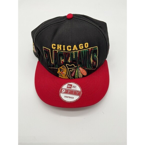 New Era 9Fifty Chicago Blackhawks Snapback Hat Raised Embroidery Logo OSFM - Picture 1 of 8